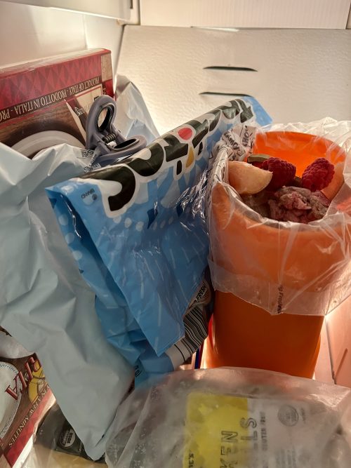 trash in the freezer